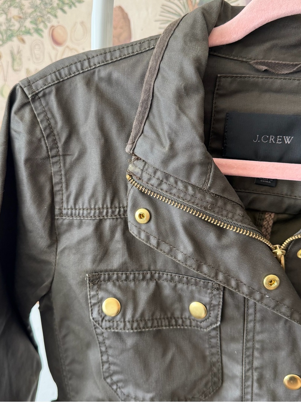J.Crew Olive Utility Field Jacket Waxed Military Safari Women’s S - Picture 4 of 11